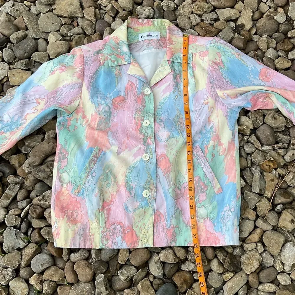 Vintage 80’s Watercolor Pastels Jacket Size Small